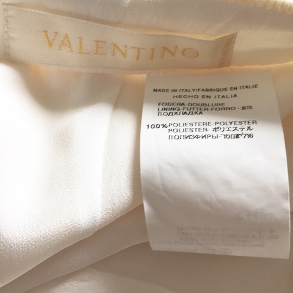 Valentino 𑁍 Rose Lace Wool Pencil Back Slit Knee Length Skirt 𑁍 Winter White 4 - Picture 10 of 16